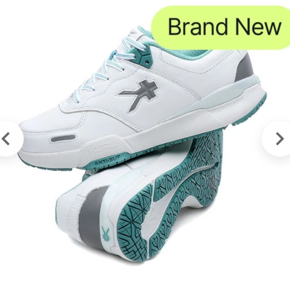 KURU KINETIC Sneakers White and Teal size 9M anti slip
